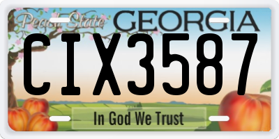 GA license plate CIX3587