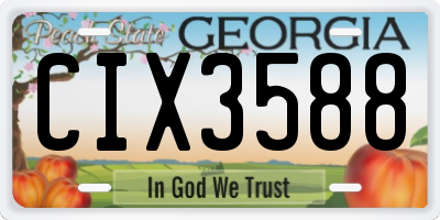 GA license plate CIX3588