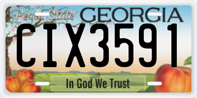 GA license plate CIX3591