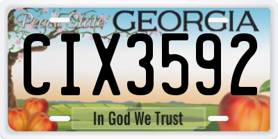 GA license plate CIX3592
