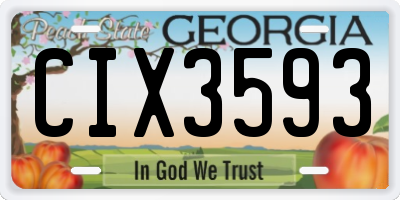 GA license plate CIX3593