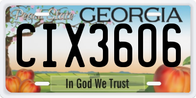 GA license plate CIX3606