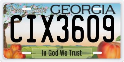 GA license plate CIX3609
