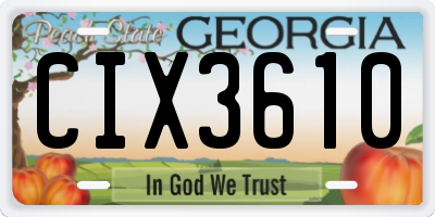 GA license plate CIX3610