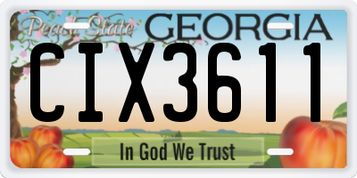 GA license plate CIX3611
