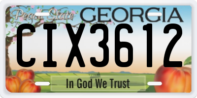 GA license plate CIX3612