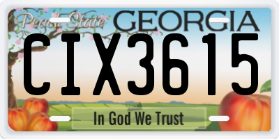 GA license plate CIX3615