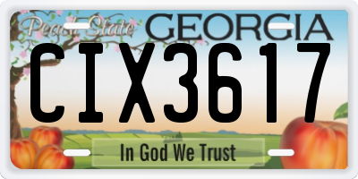 GA license plate CIX3617