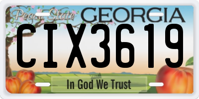 GA license plate CIX3619