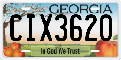 GA license plate CIX3620