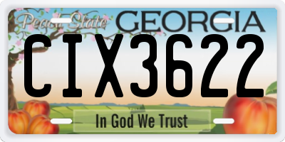 GA license plate CIX3622