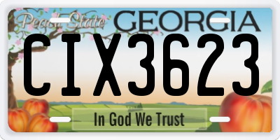 GA license plate CIX3623
