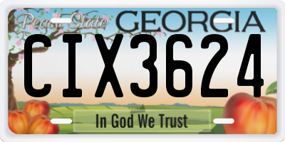 GA license plate CIX3624
