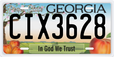GA license plate CIX3628
