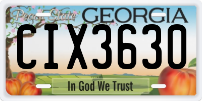 GA license plate CIX3630