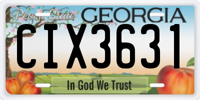 GA license plate CIX3631