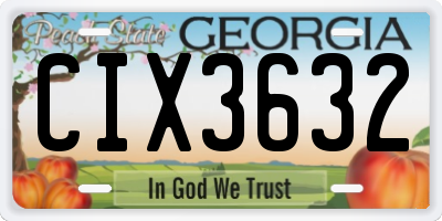 GA license plate CIX3632