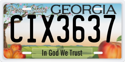GA license plate CIX3637