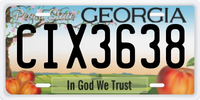 GA license plate CIX3638