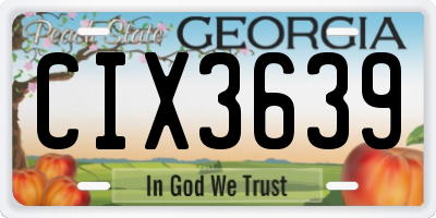 GA license plate CIX3639