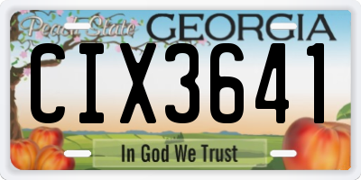 GA license plate CIX3641