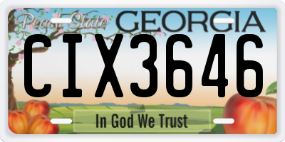 GA license plate CIX3646
