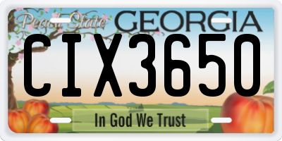 GA license plate CIX3650