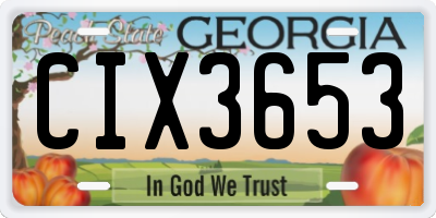 GA license plate CIX3653