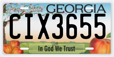 GA license plate CIX3655