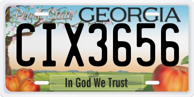 GA license plate CIX3656