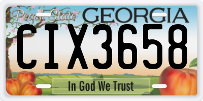GA license plate CIX3658