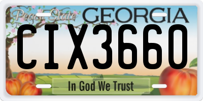 GA license plate CIX3660