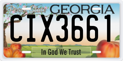 GA license plate CIX3661