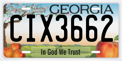 GA license plate CIX3662