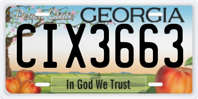 GA license plate CIX3663