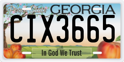 GA license plate CIX3665