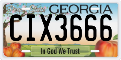 GA license plate CIX3666