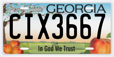 GA license plate CIX3667
