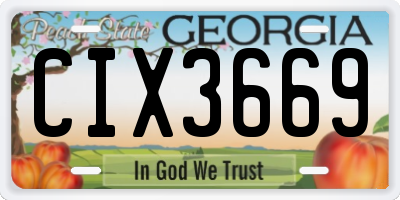 GA license plate CIX3669
