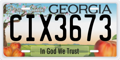 GA license plate CIX3673