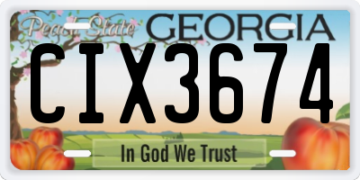 GA license plate CIX3674