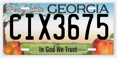 GA license plate CIX3675