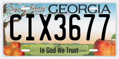 GA license plate CIX3677