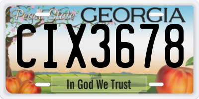 GA license plate CIX3678