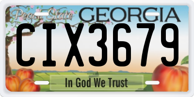 GA license plate CIX3679