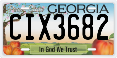 GA license plate CIX3682