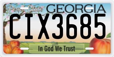 GA license plate CIX3685