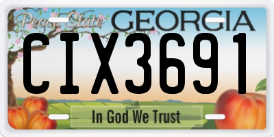 GA license plate CIX3691