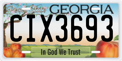 GA license plate CIX3693