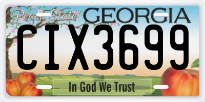 GA license plate CIX3699